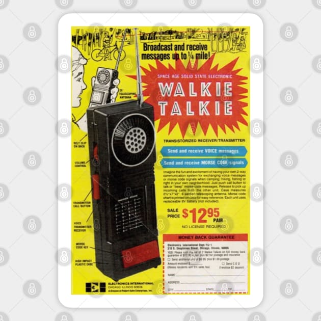 Vintage Walkie Talkie Ad Magnet by Burnt Budz